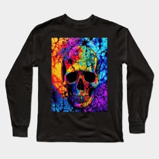 Trippy Rainbow Skull Long Sleeve T-Shirt